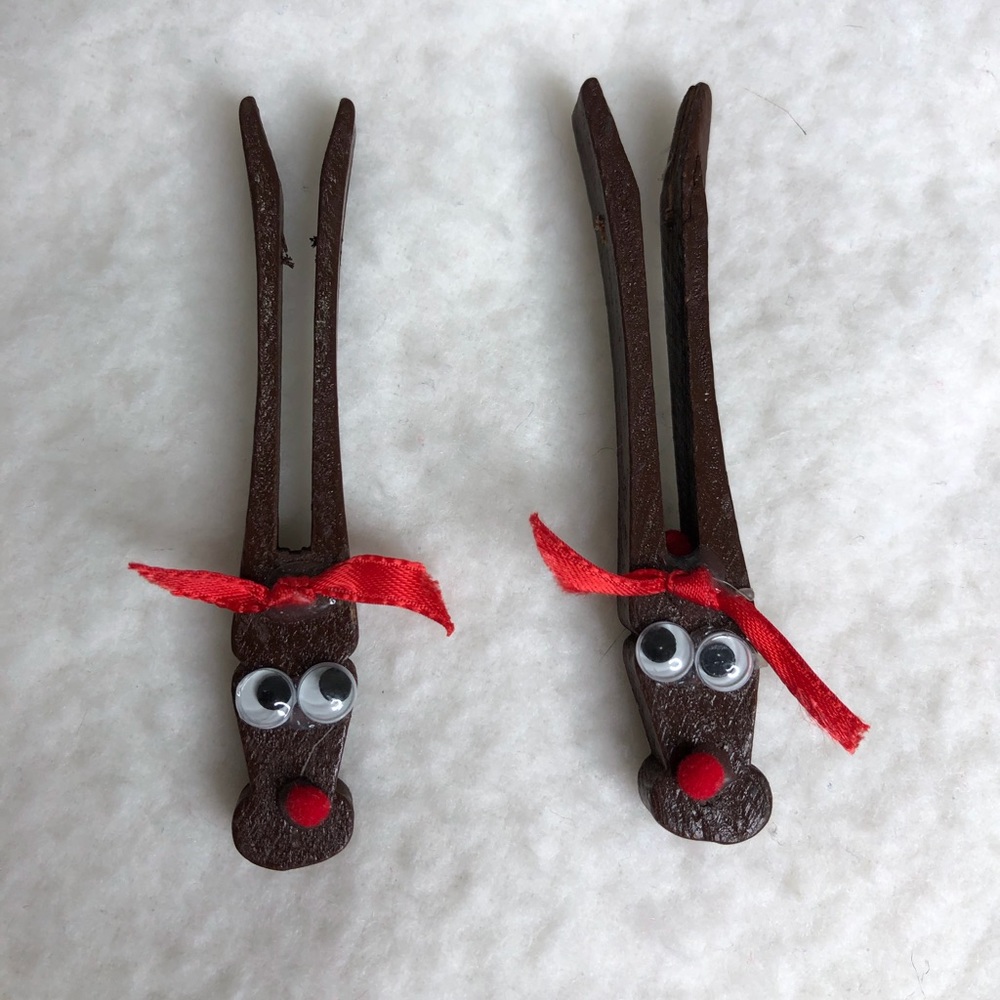 Brand New-Set of 2 Handmade Rudolph